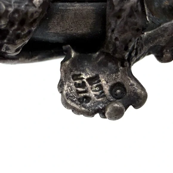 925 Vintage Floral Hummingbird & Flower Silver Bipass Bracelet - Picture 5 of 11